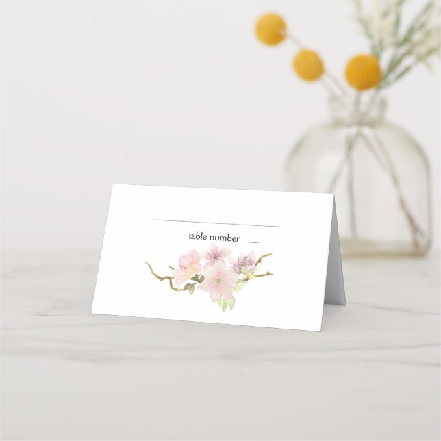 Placement Carte de Table de Mariage Florale au Magnolia à Te (Devant)