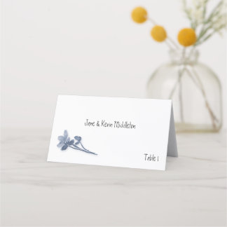 Placement Carte de table de mariage florale bleu doux