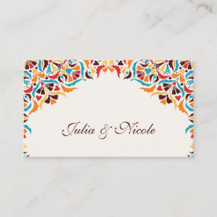 Placement Carte de table de mariage florale fantaisiste oran