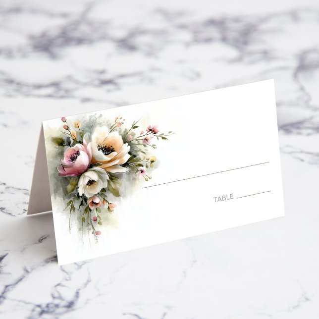 Placement Carte de table de mariage florale rose et orange r (Créateur téléchargé)