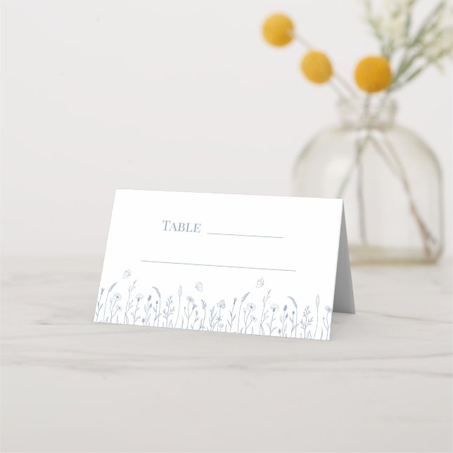 Placement Carte de table de mariage Papillons Prairie de fle (Devant)