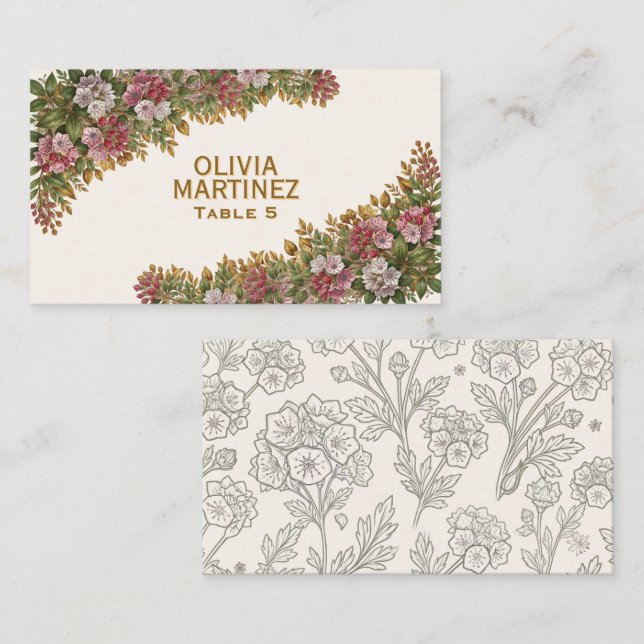 Placement Carte de table de mariage Pennsylvania Mountain La (Devant / Derrière)
