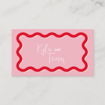 Carte de table de mariage rose plate