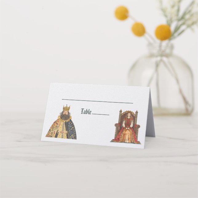 Placement Carte de table de mariage royal Renaissance médiév (Devant)