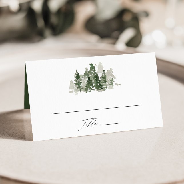 Placement Carte de table de mariage Rustic Pine Forest (Créateur téléchargé)