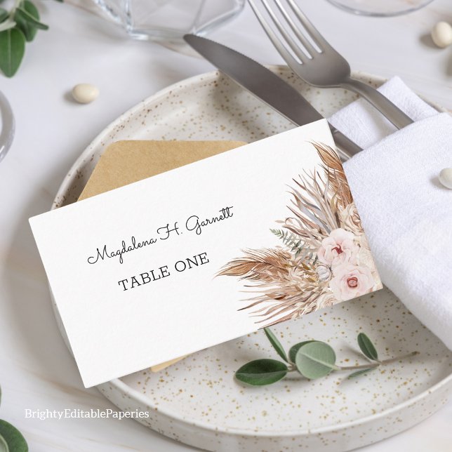 Placement Carte de table de mariage rustique bohème moderne  (Créateur téléchargé)
