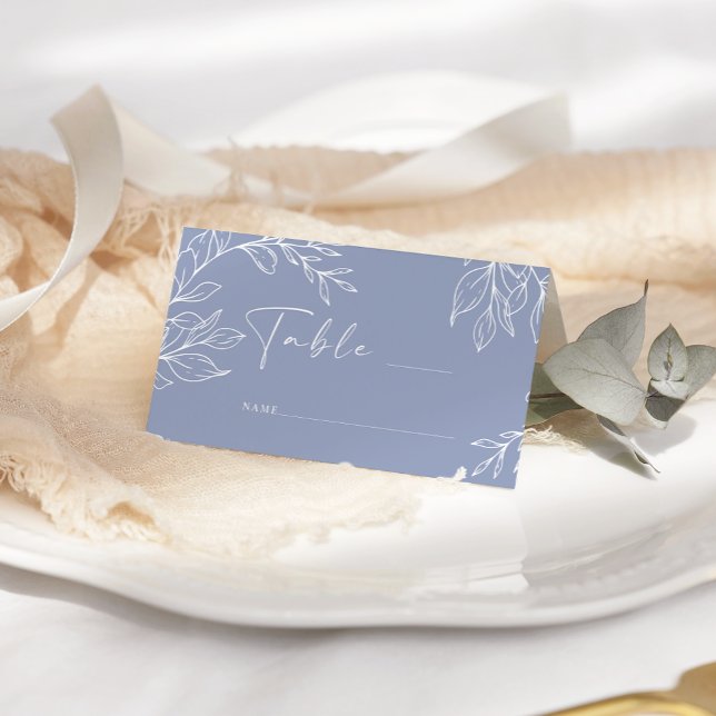 Placement Carte de table de mariage simple fleur pervenche (Créateur téléchargé)