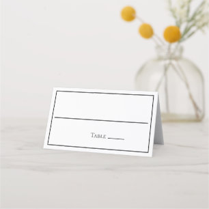 Placement Carte de table de mariage simple minimaliste noir 