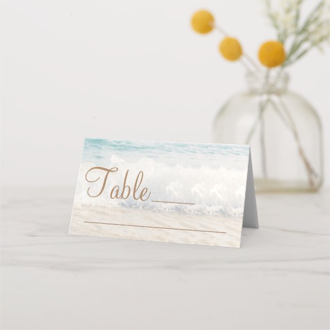 Placement Carte de table de mariage sur la plage (Devant)