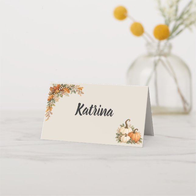 Placement Carte de table de Thanksgiving à la ferme rustique (Devant)