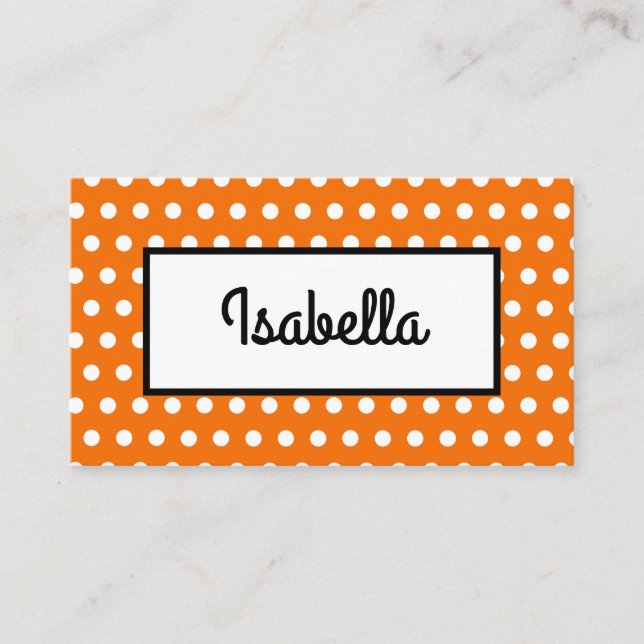 Placement Carte de table de Thanksgiving à pois orange et bl (Devant)
