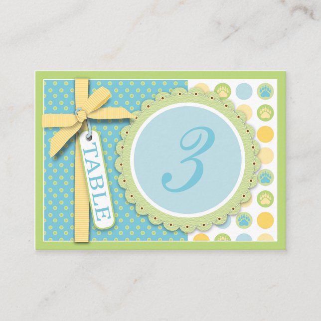 Placement Carte de table d'ours de bienvenue plate (Devant)