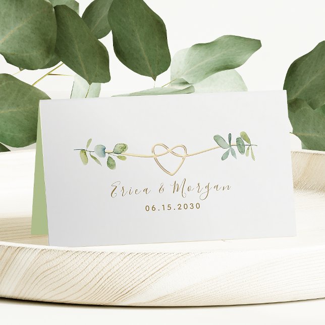 Placement Carte de Table Élégante avec Feuillage pour Mariag (Créateur téléchargé)