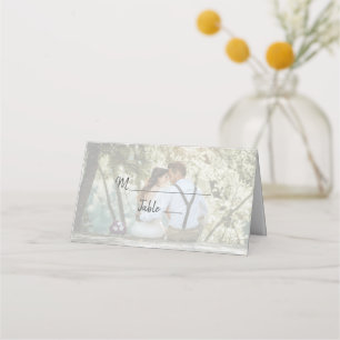 Placement Carte de Table Élégante avec Photo de Mariage
