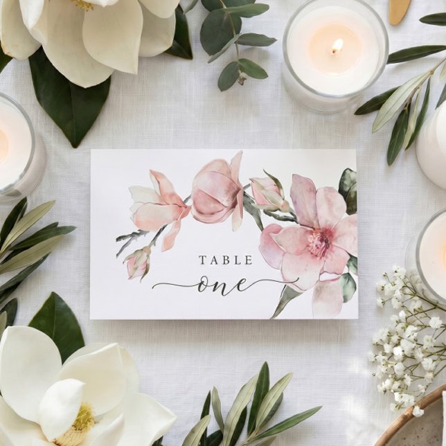 Placement Carte de Table Élégante Fleurs de Magnolia pour Ma (Créateur téléchargé)