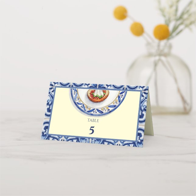 Placement Carte de table en carreau de majolique sicilien Ar (Devant)