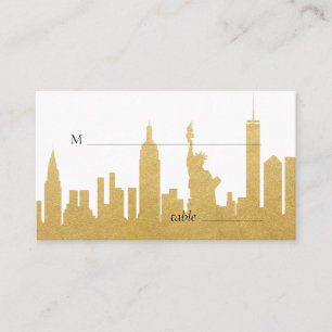 Placement Carte de table Escort New York City Skyline Or NYC
