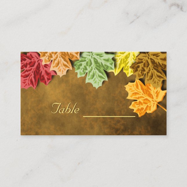 Placement Carte de table Feuilles Automne (Devant)