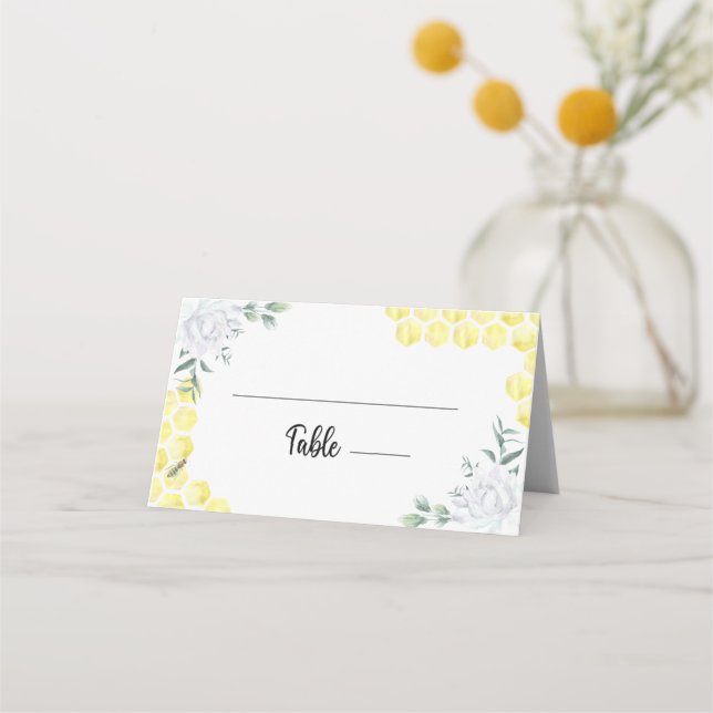 Placement Carte de table fleurie abeille (Devant)