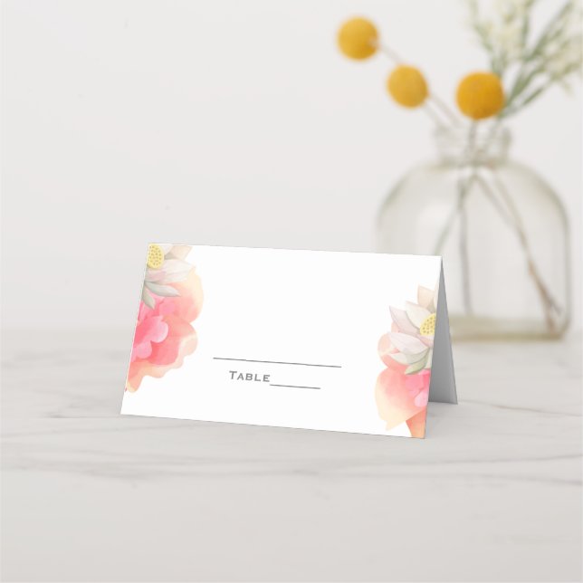 Placement Carte de Table Fleurie Fleurs de Pêcher Tropical p (Devant)
