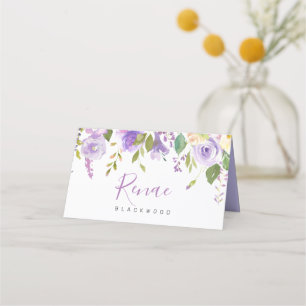 Placement Carte de table fleurie violette, Fleurie violette