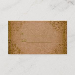 Placement Carte de table florale vintage antique en spirale