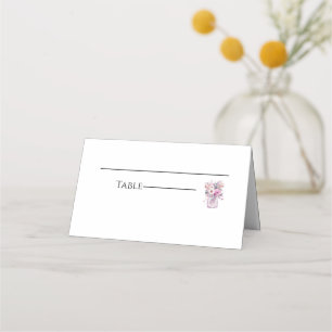Placement Carte de Table Mariage Pot Mason Campagne Pliée
