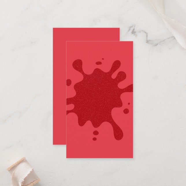 Placement Carte de table minimale plate éclaboussure rouge t (Devant/Arrière en situation)