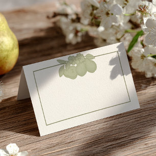Placement Carte de table plate vert sauge motif poire parfai