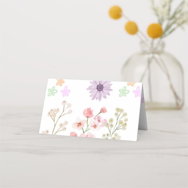 Placement Carte de table pliante papier à graines de fleurs  (Devant)