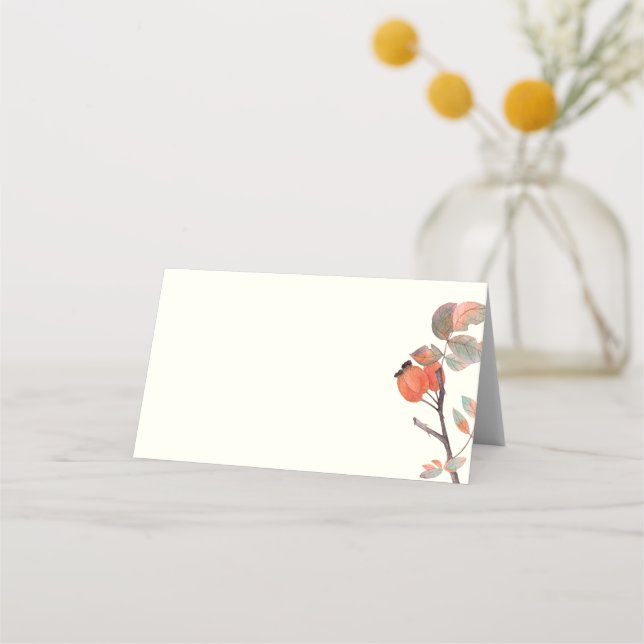 Placement Carte de table pliée automne minuit (Devant)