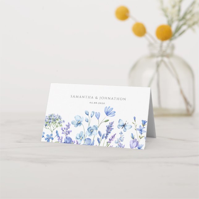 Placement Carte de table pliée de mariage florale à fleur sa (Dos)