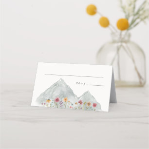 Placement Carte de table pliée de montagne de fleur sauvage