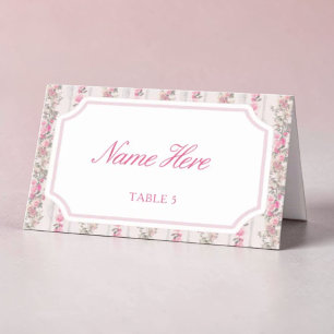 Placement Carte de table pliée florale Coquette Love Shack