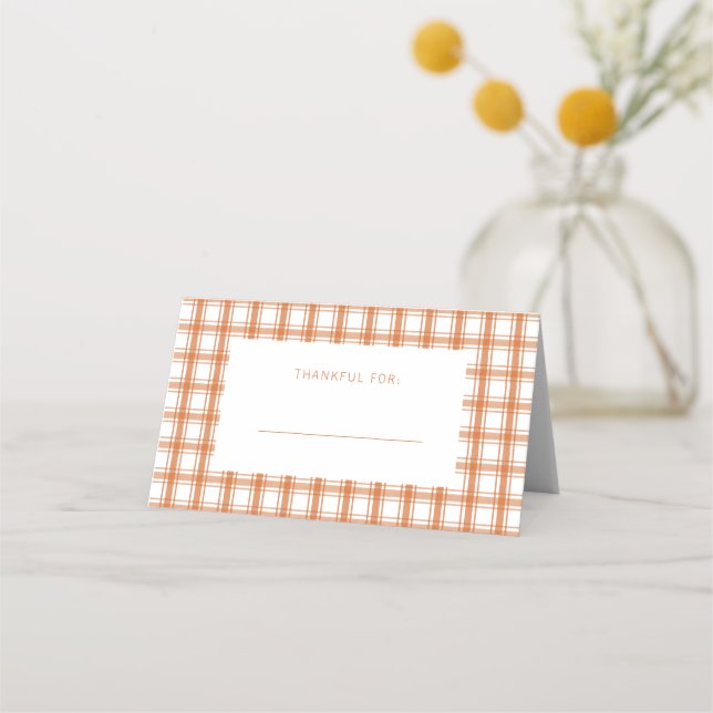 Placement Carte de table pliée orange brûlée automnale (Devant)