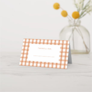 Placement Carte de table pliée orange brûlée automnale