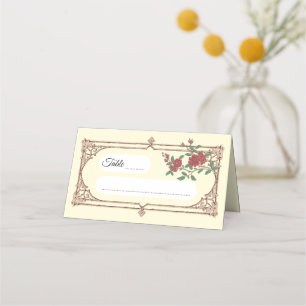 Placement Carte de table pliée pour mariage romantique médié