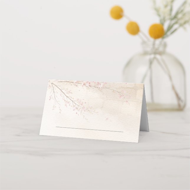 Placement Carte de table pliée pour mariage Stone & Cherry B (Devant)