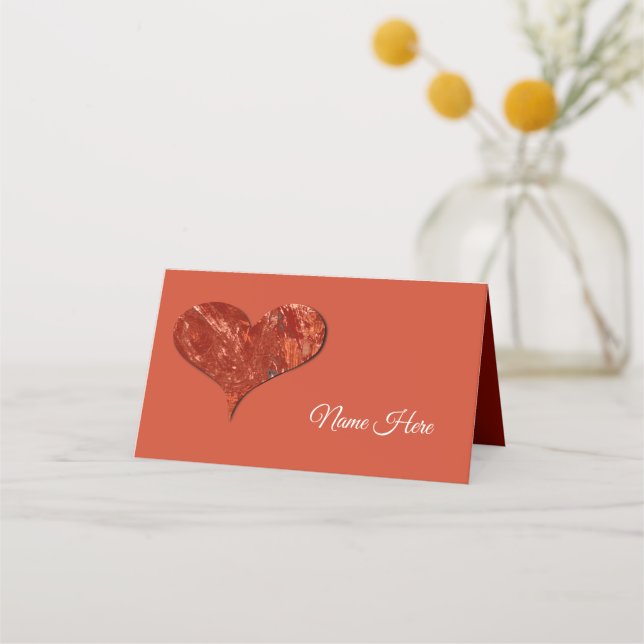 Placement Carte de table pliée Red Love (Devant)