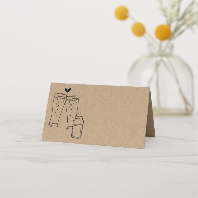 Placement Carte de table pliée style tente pour Baby Brewing (Devant)