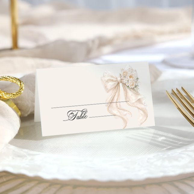 Placement Carte de table pour Baby Shower avec un nœud blanc (Créateur téléchargé)