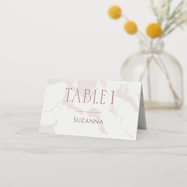 Placement Carte de table pour la Baby Shower Rose Pâle (Devant)