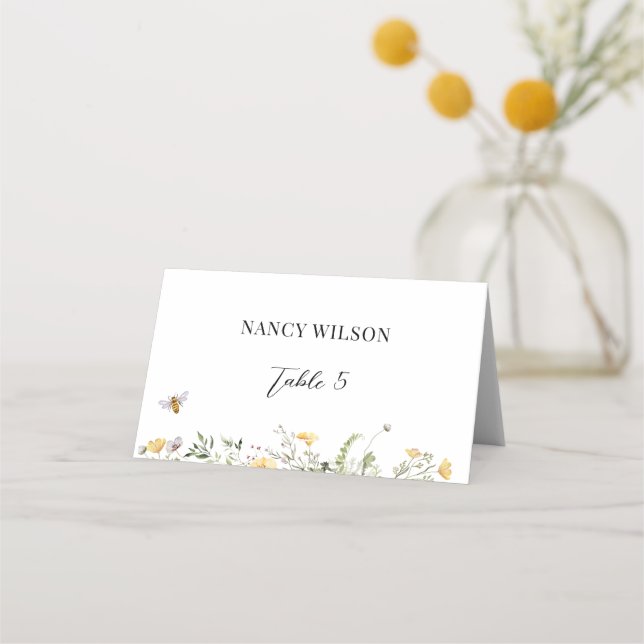 Placement Carte de table pour la fête de mariage avec abeill (Devant)