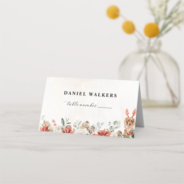 Placement Carte de table pour mariage hivernal (Devant)