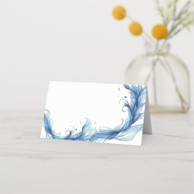 Placement Carte de table ruban éthéré bleu (Devant)