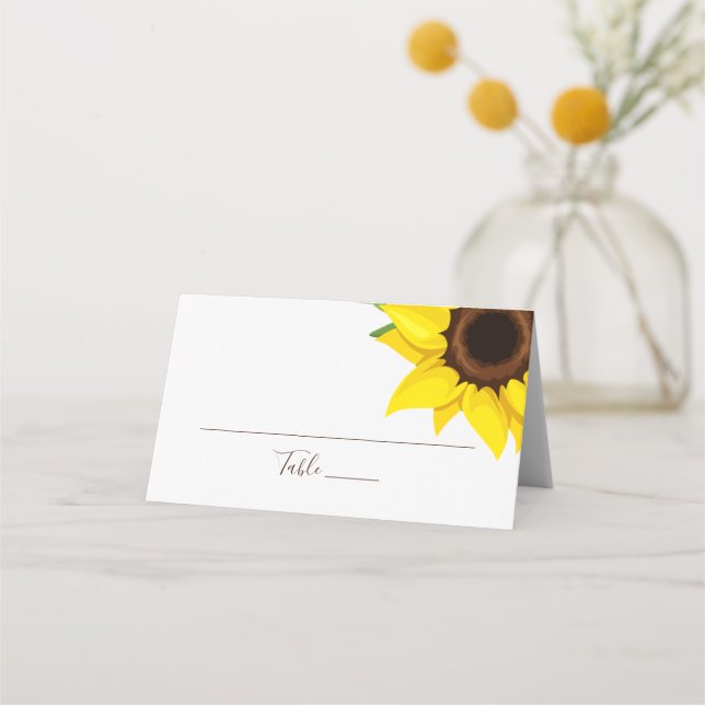 Placement Carte de table Sunflower Theme Invité Place (Devant)