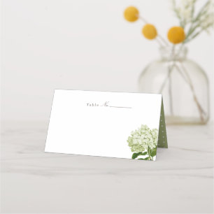 Placement Carte de table vierge aux hortensias verts blancs