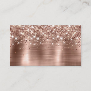 Placement Carte de table vierge en or rose pailleté chic