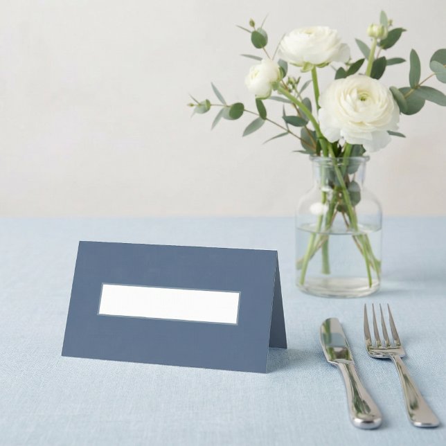 Placement Carte de table vierge moderne bleu ardoise pour ma (Minimal Wedding slate blue modern blank place card)