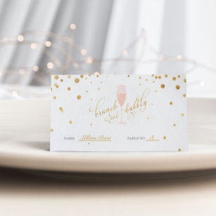 Placement Carte de Wedding shower plié Brunch & Bubbly